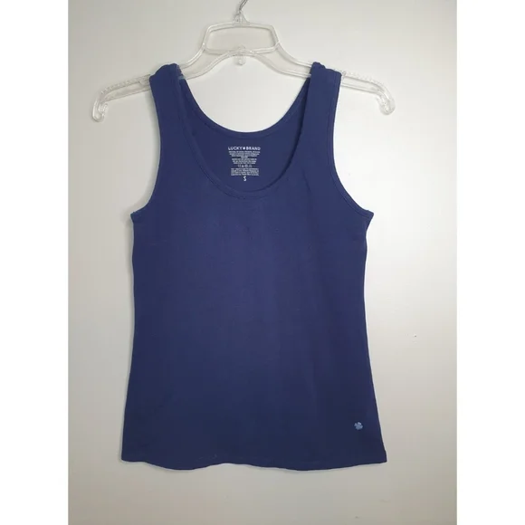 Lucky Brand Women's Racerback Tank Top, Sleeveless, Navy Blue, Small, 95% Cotton - Picture 2 of 10